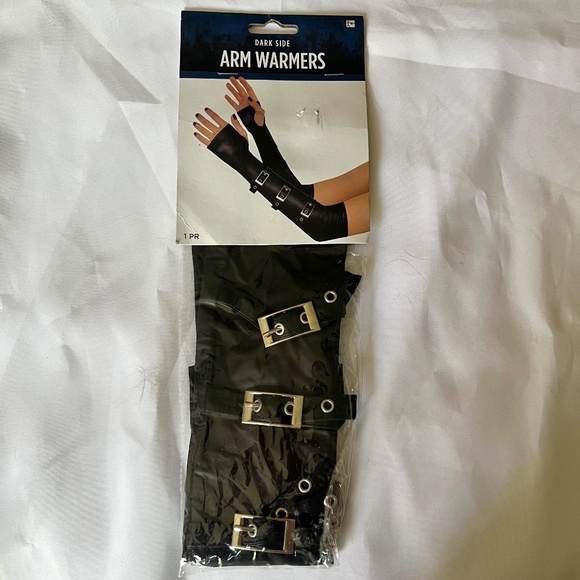 Dark Side Faux Leather Arm Warmers with Buckle Straps (NEW) Halloween Cosplay - Picture 2 of 7